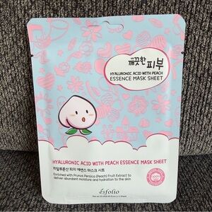 esfolio Hyaluronic Acid Peach Essence Mask Sheet - Pink & Light Blue